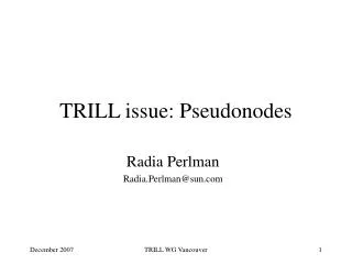 TRILL issue: Pseudonodes