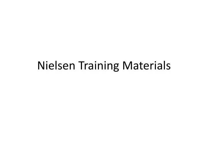 nielsen training materials
