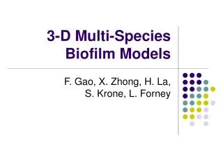 3-D Multi-Species Biofilm Models