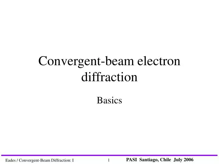 convergent beam electron diffraction