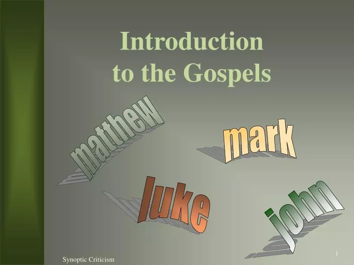 introduction to the gospels