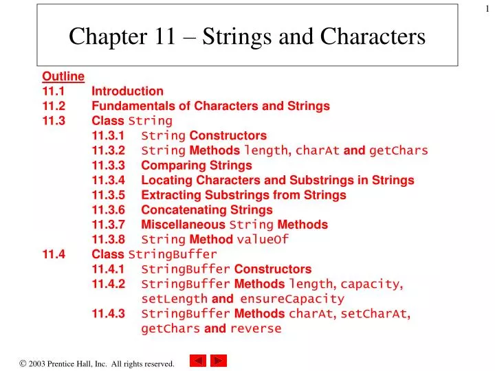 chapter 11 strings and characters