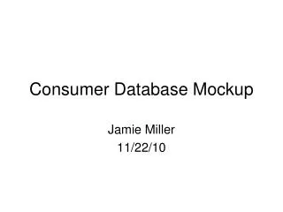 Consumer Database Mockup