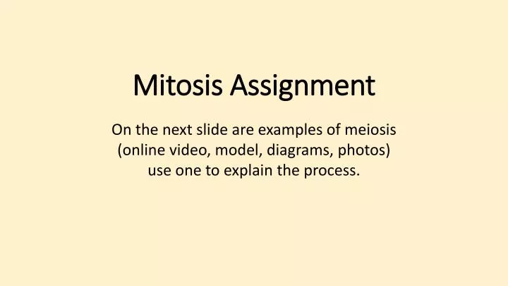 mitosis assignment