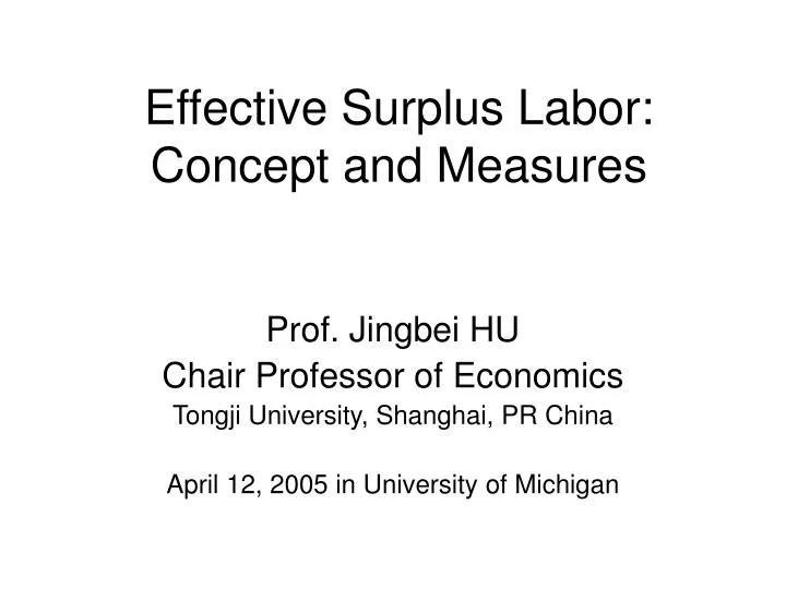 effective surplus labor concept and measures