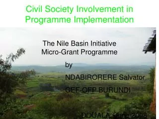 Civil Society Involvement in Programme Implementation