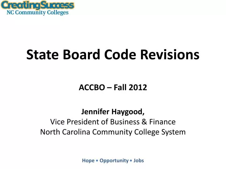 state board code revisions accbo fall 2012