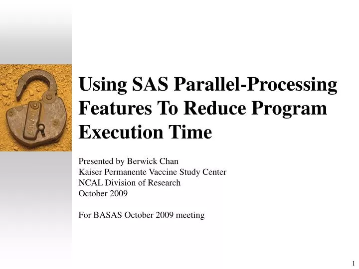 using sas parallel processing features to reduce program execution time