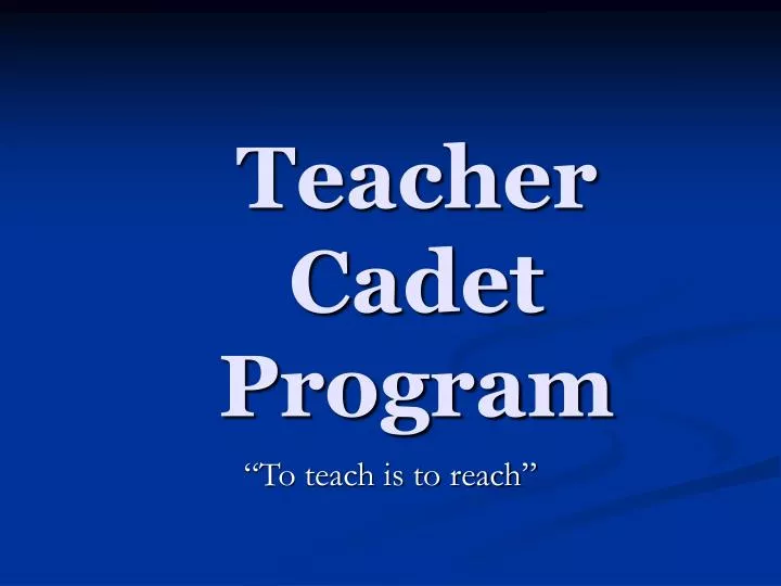 teacher cadet program