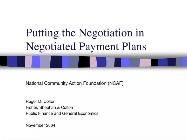 putting the negotiation in negotiated payment plans