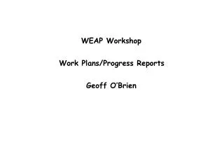 WEAP Workshop