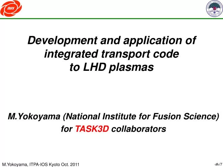 development and application of integrated transport code to lhd plasmas