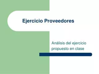 ejercicio proveedores