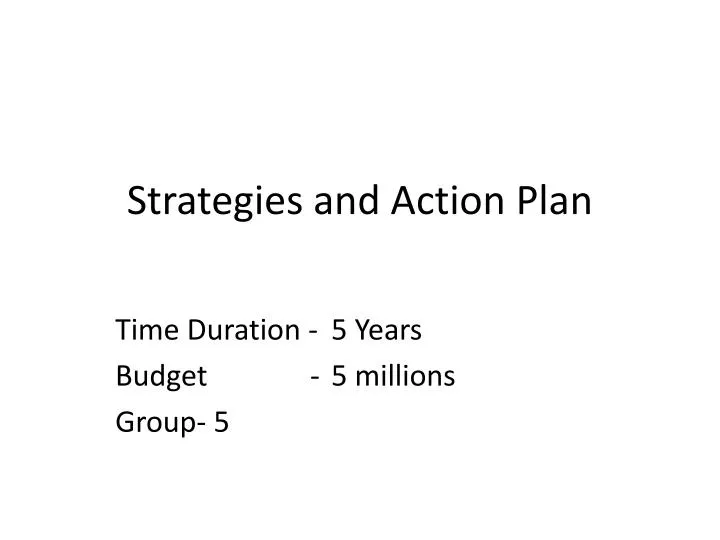 strategies and action plan