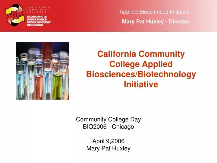 california community college applied biosciences biotechnology initiative