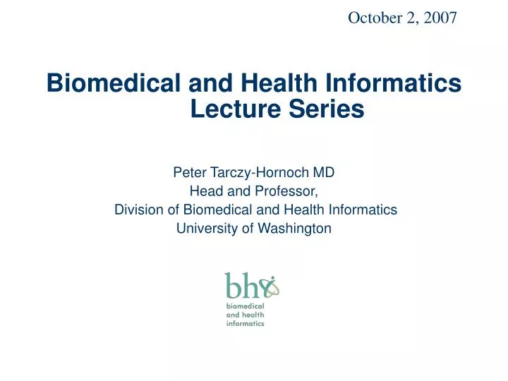 biomedical and health informatics lecture series
