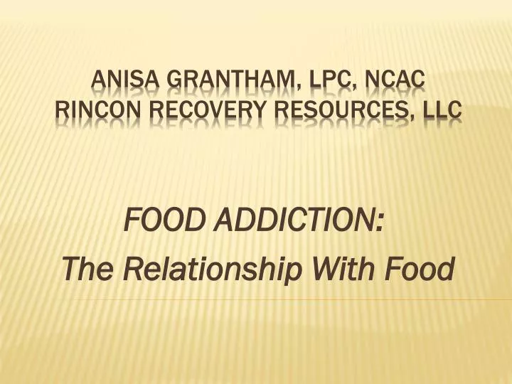 food addiction the relationship with food