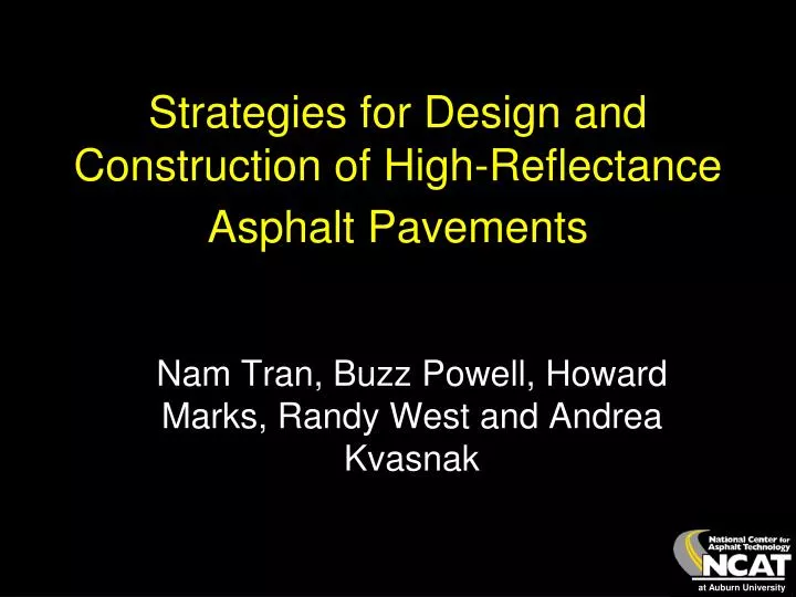 strategies for design and construction of high reflectance asphalt pavements