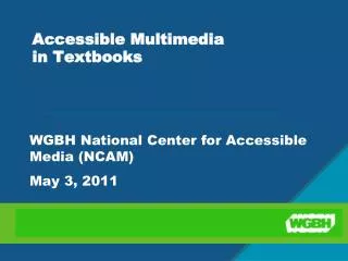 Accessible Multimedia in Textbooks