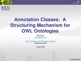 Annotation Classes: A Structuring Mechanism for OWL Ontologies