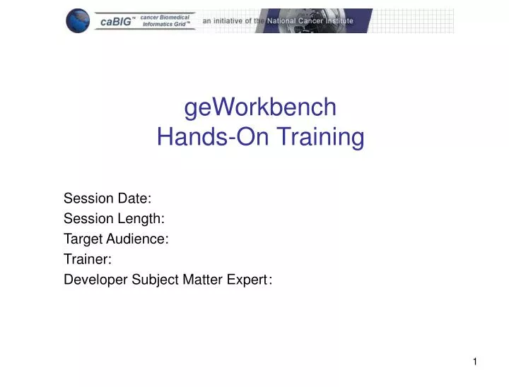 geworkbench hands on training
