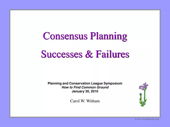 consensus planning successes failures