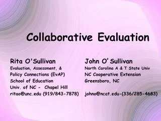 Collaborative Evaluation
