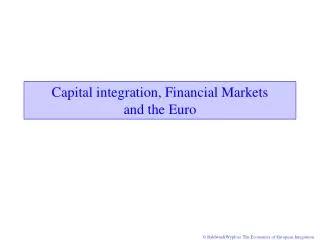 Capital integration, Financial Markets and the Euro