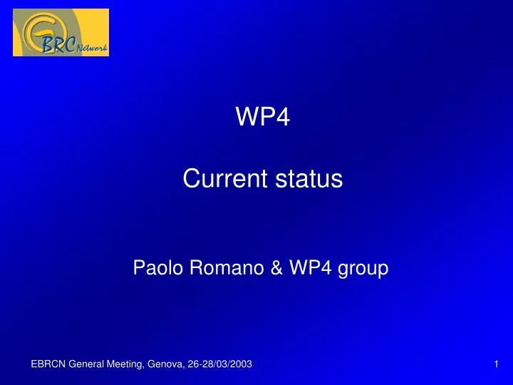 wp4 current status