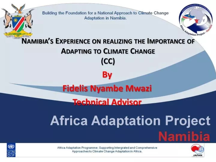 namibia s experience on realizing the importance of adapting to climate change cc