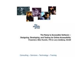 The Ramp to Accessible Software -- Designing, Developing, and Testing for Online Accessibility