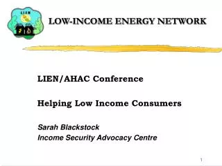 LOW-INCOME ENERGY NETWORK