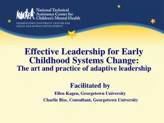 Facilitated by Ellen Kagen, Georgetown University Charlie Biss, Consultant, Georgetown University