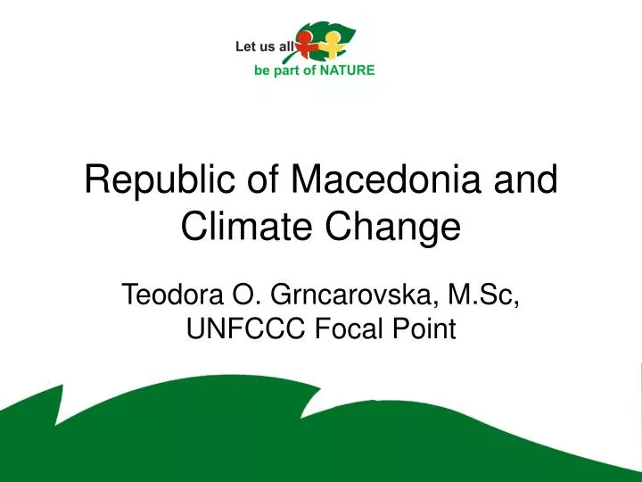 republic of macedonia and climate change