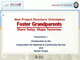 new project directors orientation