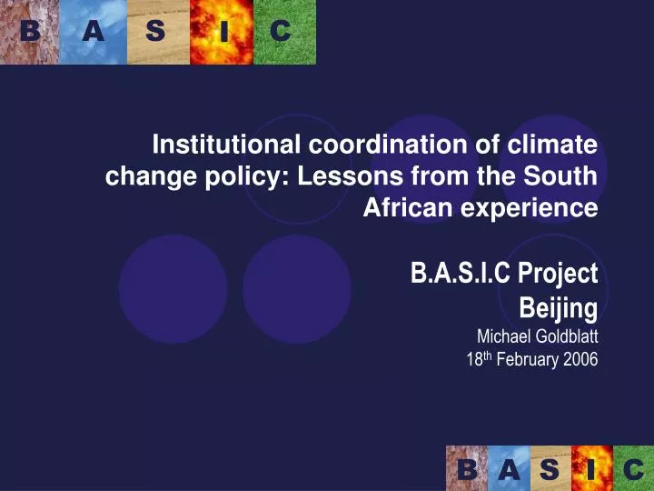 institutional coordination of climate change policy lessons from the south african experience