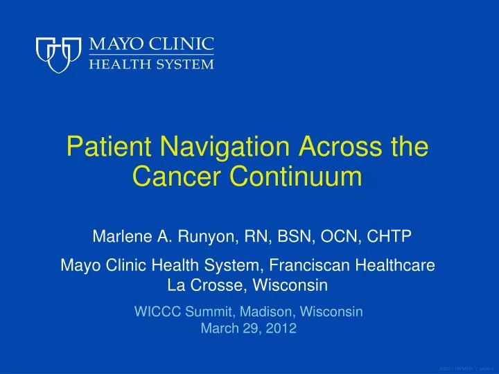 patient navigation across the cancer continuum