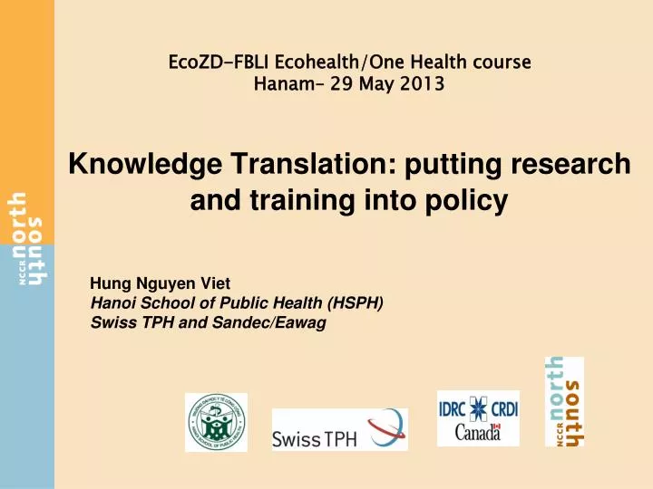 knowledge translation putting research and training into policy