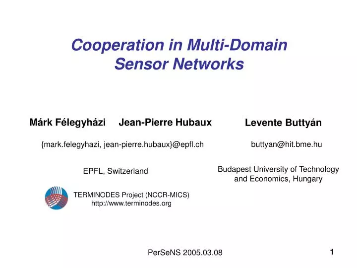 cooperation in multi domain sensor networks