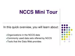NCCS Mini Tour