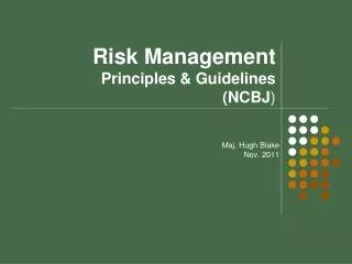 Risk Management Principles &amp; Guidelines (NCBJ )