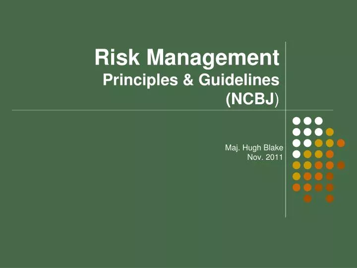risk management principles guidelines ncbj