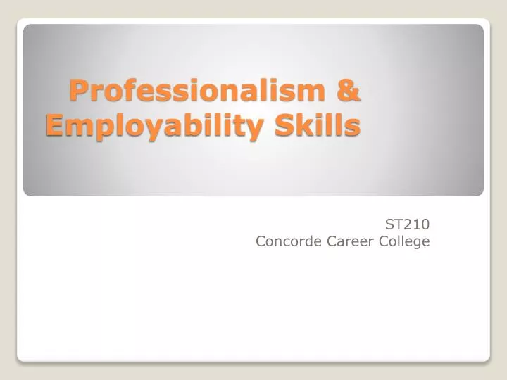 professionalism employability skills