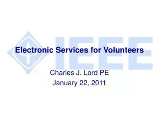 Electronic Services for Volunteers
