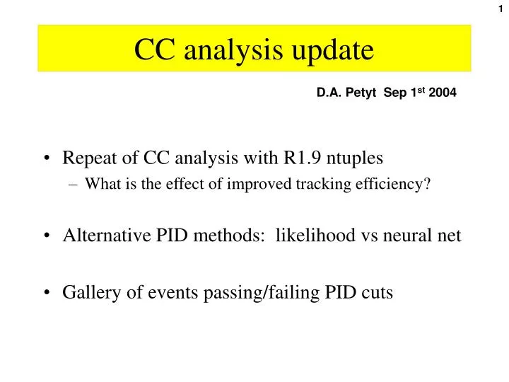 cc analysis update
