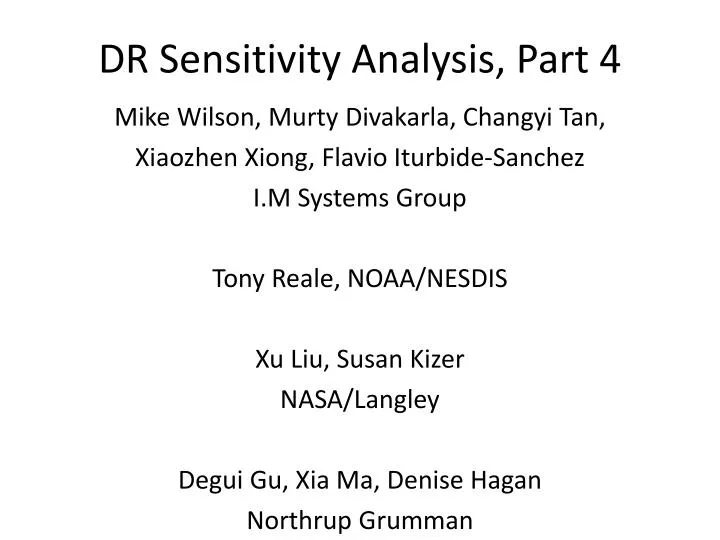 dr sensitivity analysis part 4