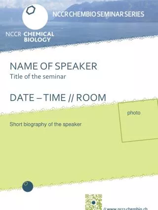 NAME OF SPEAKER