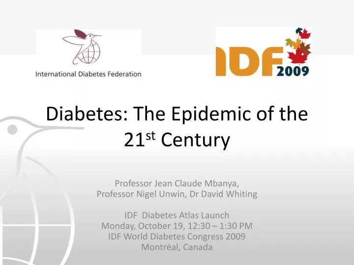 diabetes the epidemic of the 21 st century