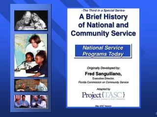 National Service Programs Today