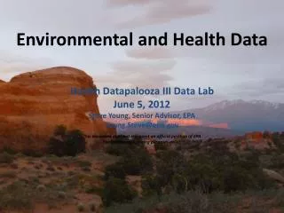 Environmental and Health Data